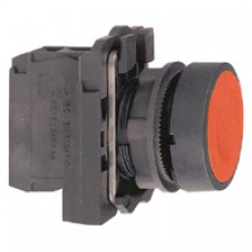Bouton-poussoir rouge Ø 22-à impulsion affleurant-1O
