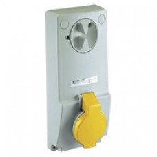 Prise verrouillable-32A-2P+T-100..130V CA-IP 44-sur panneau