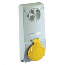 Prise verrouillable-32A-2P+T-100..130V CA-IP 65-sur panneau