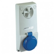 Prise verrouillable-32A-2P+T-200..250V CA-IP 65-sur panneau