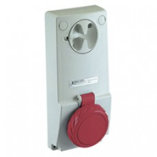 Prise verrouillable-32A-2P+T-380..415V CA-IP 65-sur panneau