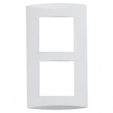 Plaque Design 2 postes horizontale/verticale blanc
