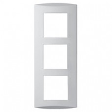 Plaque Design 3 postes verticale entraxe 57mm blanc