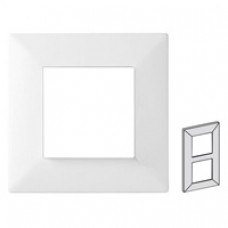 Plaque Classic 2 postes verticale entraxe 57mm blanc