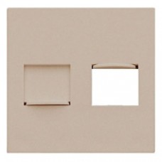 Façade RJ 45 double satin champagne