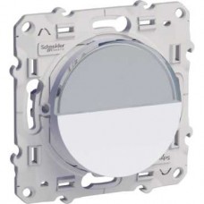 Poussoir avec porte-étiquette blanc à vis