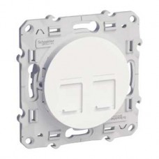 Prise double RJ45 blanc grade 3 (multimédia) cat. 6 STP à vis