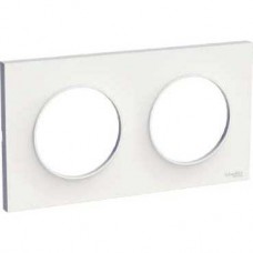 Plaque blanc 2 postes horizontaux ou verticaux entraxe 71 mm