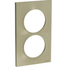Plaque 2 postes verticaux entraxe 57 mm - Titane