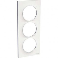Plaque blanc 3 postes verticaux entraxe 57 mm