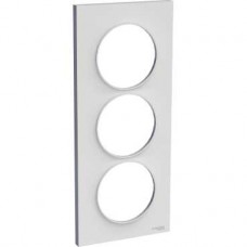 Plaque gris Pierre 3 postes verticaux entraxe 57 mm