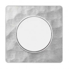 Plaque aluminium martelé avec liseré blanc 1 poste