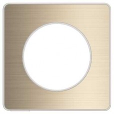 Plaque bronze brossé avec liseré blanc 1 poste