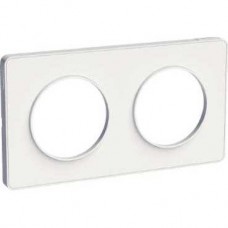 Plaque blanc 2 postes horizontaux. ou verticaux entraxe 71 mm