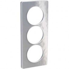 Plaque aluminium martelé avec liseré blanc 3 postes verticaux 57 mm