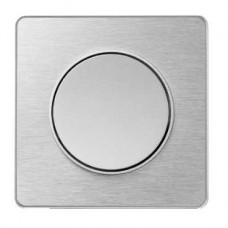 Plaque aluminium brossé avec liseré aluminium 1 poste