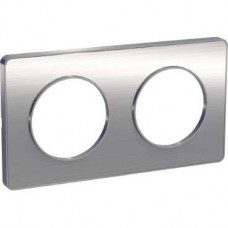 Plaque aluminium brossé liseré aluminium 2 post. horizontaux/verticaux 71 mm