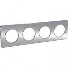 Plaque aluminium brossé liseré aluminium 4 post. horizontaux/verticaux 71 mm