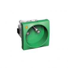 Prise 2P+T ROTO vert lumineuse