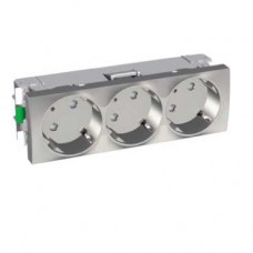 Prise triple allemand 2 P T 45 aluminium
