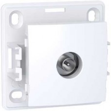 Prise TV simple mâle blindée, 1 sortie, blanc polaire