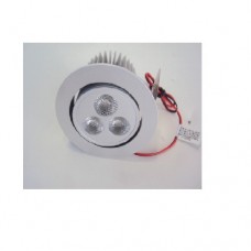 Spot encastré orientable LED 3X3W Ø 80mm couleur alu anodisé lumiere bleu 25° 700mA (sans alim) 