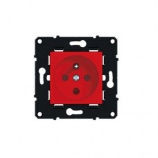 Prise 2P+T à détrompage bornes à vis 16 A avec éclips de protection - Finition de couleur rouge