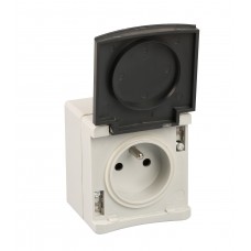 Prise 2P+T IP55 gris