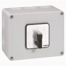 Commutateur - inverseur avec arrêt - PR 63 - 2P - 4 contacts - boîtier 135x70 mm