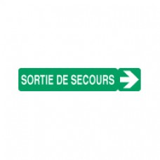 Etiquette signalisation complémentaire pour BAES - ''SORTIE DE SECOURS''+ flèche