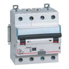 Disjoncteur différentiel mono DX³ 6000 -vis- 4P- 400V~ -10A-typeAC-30mA-10kA-courbe C-départ Legrand