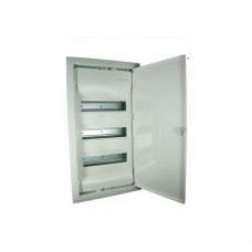 Coffret encastré - porte isolante galbée - 3 rangée - 36+6 modules - blanc RAL 9010