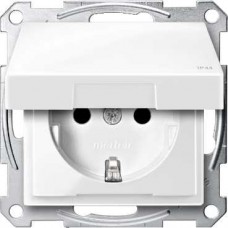 Prise SCHUKO couv. IP44-Blanc polaire brillant