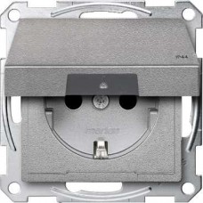 Prise SCHUKO couv. IP44-Aluminium