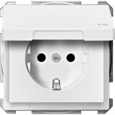 Prise SCHUKO couv. IP44-Blanc polaire
