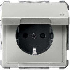 Prise SCHUKO couv. IP44-Acier inoxydable