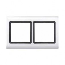 Plaques de finition à vis 2 postes blanc