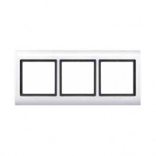 Plaques de finition à vis 3 postes blanc