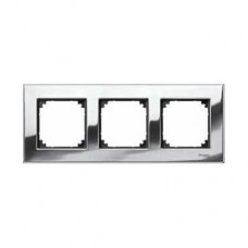 Plaque triple plan métal chrome brillant