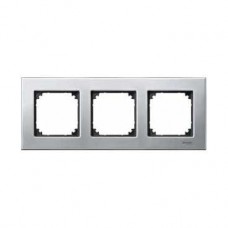 Plaque triple plan métal argent platine