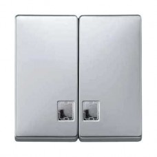 Enjoliveur pour interrupteur double allumage avec fenêtre pour symbole aluminium