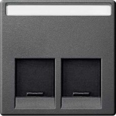 Enjoliveur pour prise RJ45 double anthracite