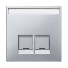 Enjoliveur pour prise RJ45 double aluminium