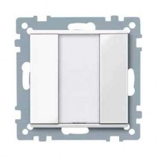 2 x Bouton poussoir blanc brillant