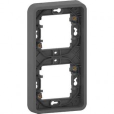 Cadre 2 postes vertical - encastré - IP55 - IK08 - gris
