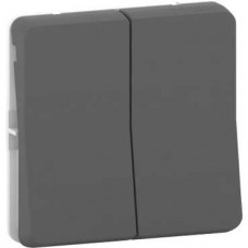 Double va et vient - composable - IP55 -IK08-connexion auto - gris