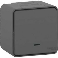 Bouton poussoir lumineux LED - saillie - IP55 - IK08 - gris