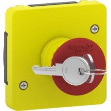 Arrêt d'urgence à clé - composable IP55 - IK08 - jaune