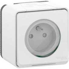 Prise de courant 2P+T - saillie - IP55 IK08 - connex auto - blanc