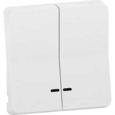 Enjoliveur 2 demi touche - IP55 - IK08 - blanc
